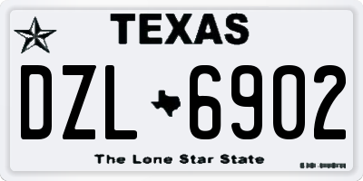 TX license plate DZL6902