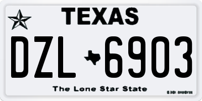 TX license plate DZL6903