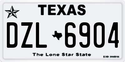 TX license plate DZL6904