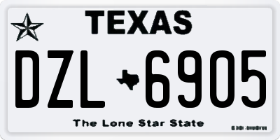 TX license plate DZL6905