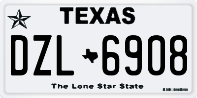 TX license plate DZL6908