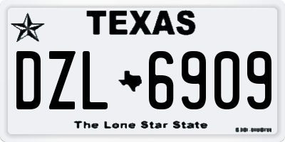 TX license plate DZL6909