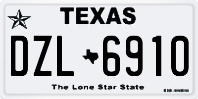 TX license plate DZL6910