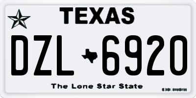 TX license plate DZL6920