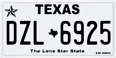 TX license plate DZL6925