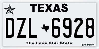 TX license plate DZL6928