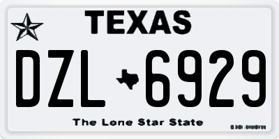 TX license plate DZL6929