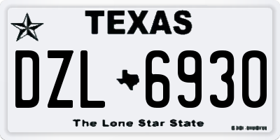 TX license plate DZL6930