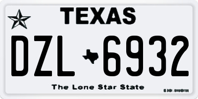 TX license plate DZL6932