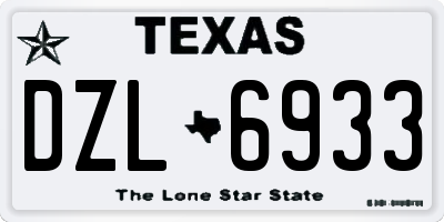 TX license plate DZL6933