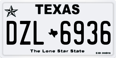TX license plate DZL6936