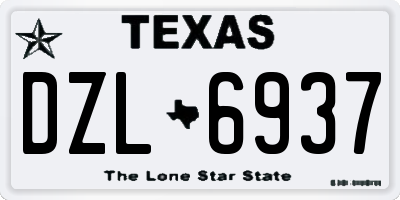 TX license plate DZL6937