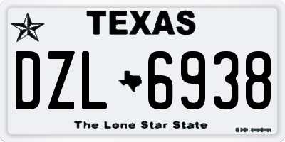 TX license plate DZL6938