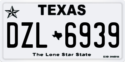 TX license plate DZL6939
