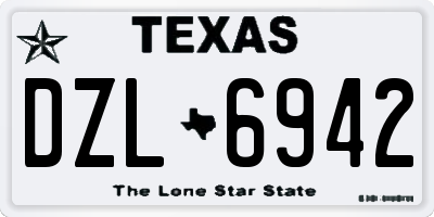 TX license plate DZL6942