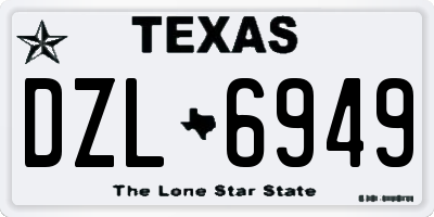 TX license plate DZL6949