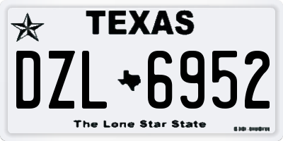 TX license plate DZL6952