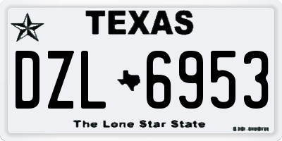 TX license plate DZL6953