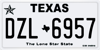 TX license plate DZL6957