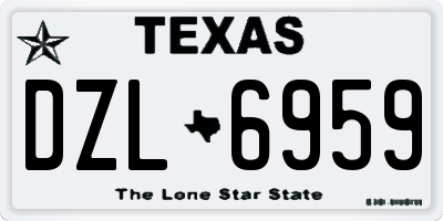 TX license plate DZL6959