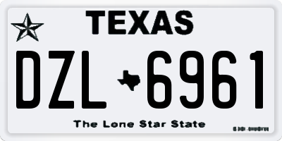TX license plate DZL6961