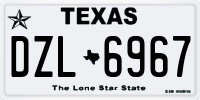 TX license plate DZL6967