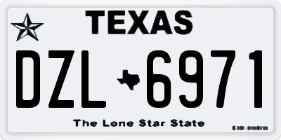 TX license plate DZL6971
