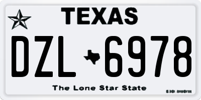 TX license plate DZL6978
