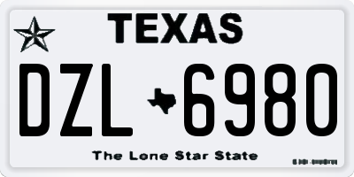TX license plate DZL6980