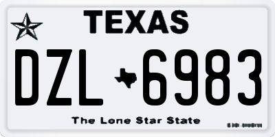 TX license plate DZL6983