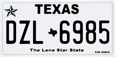TX license plate DZL6985