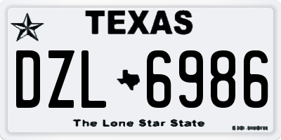 TX license plate DZL6986