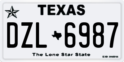 TX license plate DZL6987