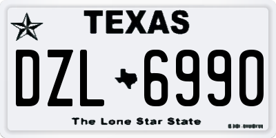 TX license plate DZL6990