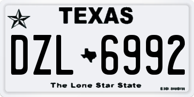 TX license plate DZL6992