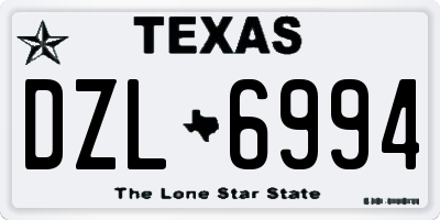 TX license plate DZL6994