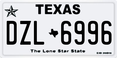 TX license plate DZL6996