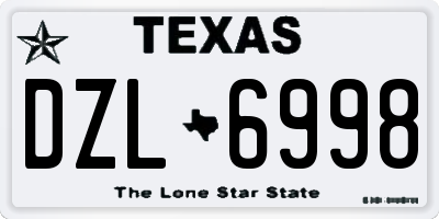 TX license plate DZL6998