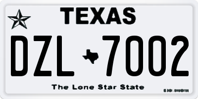 TX license plate DZL7002