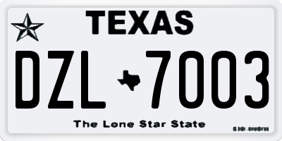 TX license plate DZL7003