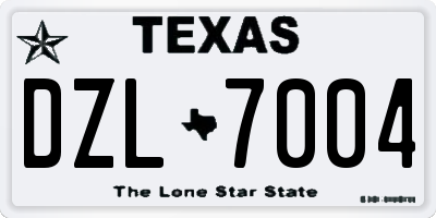 TX license plate DZL7004