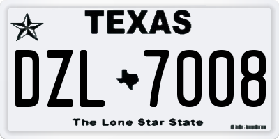 TX license plate DZL7008