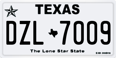 TX license plate DZL7009
