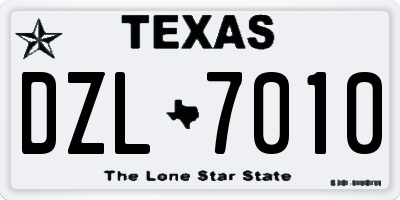 TX license plate DZL7010