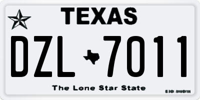 TX license plate DZL7011