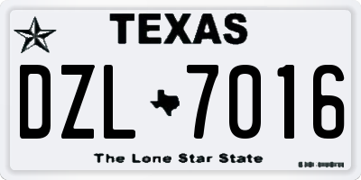 TX license plate DZL7016