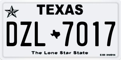 TX license plate DZL7017