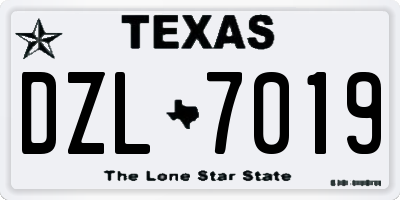 TX license plate DZL7019