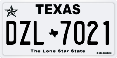 TX license plate DZL7021