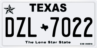 TX license plate DZL7022